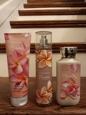 BATH AND BODY WORKS PLUMERIA FRAGRANCE MIST BODY CREAM LOTION LOT OF 3 NEW