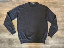 Cavalli Class Black Wool Sweater Large Check Measurements Excellent Condition 