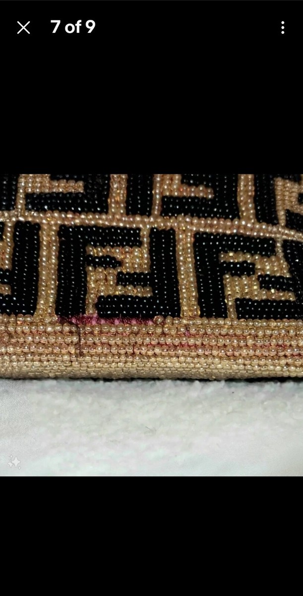 1970-80s Vintage FENDI Signature FF Zucca Black & Gold 1970-80s Vintage FENDI Signature FF Zucca Black & Gold