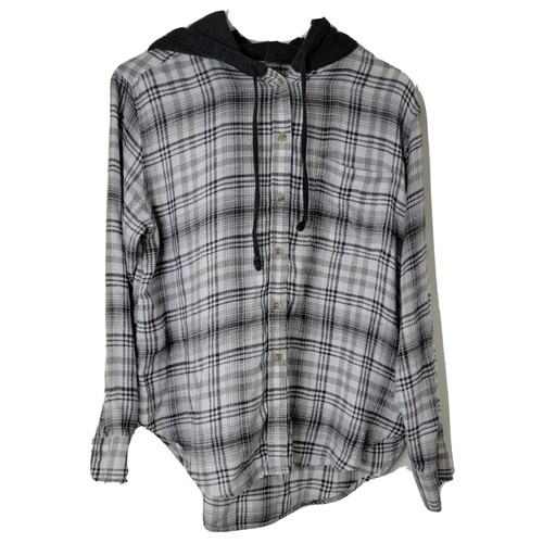 Long Sleeve Hooded Flannel Top 