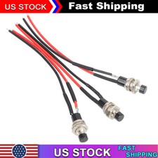 3 Pack Mini Push Button Pre-Wired Momentary N/O OFF-ON Switch Plug 12V 5AMP SPST