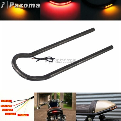 7/8'' Brat Style Seat Frame Tracker End Hoop Loop w/ LED Taillight For Honda CB