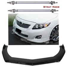For Toyota Corolla Glossy Black Front Bumper Splitter Spoiler Body Kit Universal