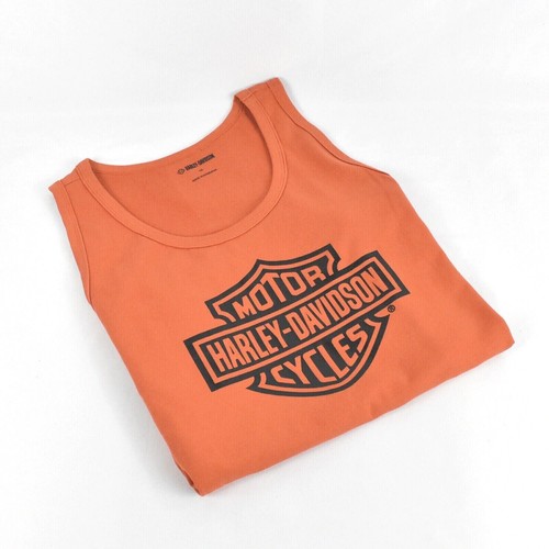 Harley-Davidson Women's Tank, Knit, Orange, Bar And Shield Graphic, (96202-23VW) - Picture 4 of 4