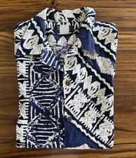 Vintage Men's Casual Wear Hawaii USA Made, Button Up Shirt, Blue  White