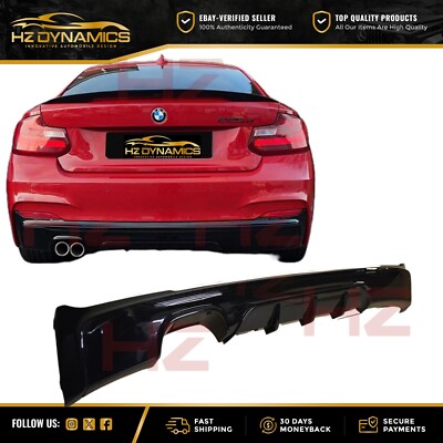 FÜR BMW 2ER F22 F23 GLANZ SCHWARZ HECKSTOßSTANGE DIFFUSOR LIPPE SPOILER BODYKIT
