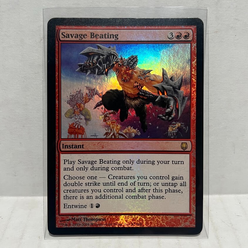 MTG Magic the Gathering Savage Beating (67/165) Darksteel NM FOIL