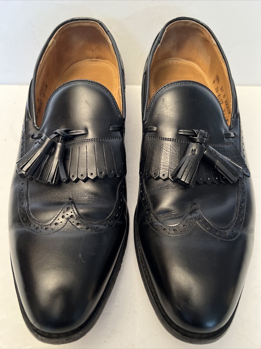 Johnston & Murphy Men\'s Aristocraft‎ Dress Wingtip Tassel Kiltie Shoes Sz 11 D/B Johnston & Murphy Aristocraft Wingtip Kiltie Tassel Loafr  main image 4