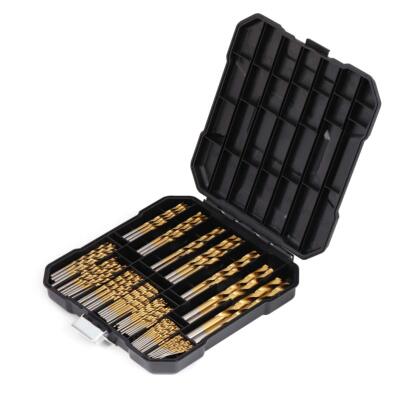 100 Pcs Titanium Drill Bit Set - High Speed Steel for Steel Wood Plastic Meta...