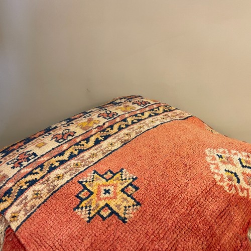 Vintage Kelim Boden Kissen Pouf Fußhocker Teppich Marokkanisch Handgewebt Stofftiert - Bild 14 von 17