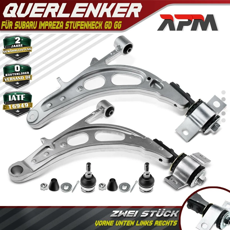 2x Querlenker Radaufhängung Vorne Unten für Subaru Impreza Stufenheck GD GG - Bild 1 von 4