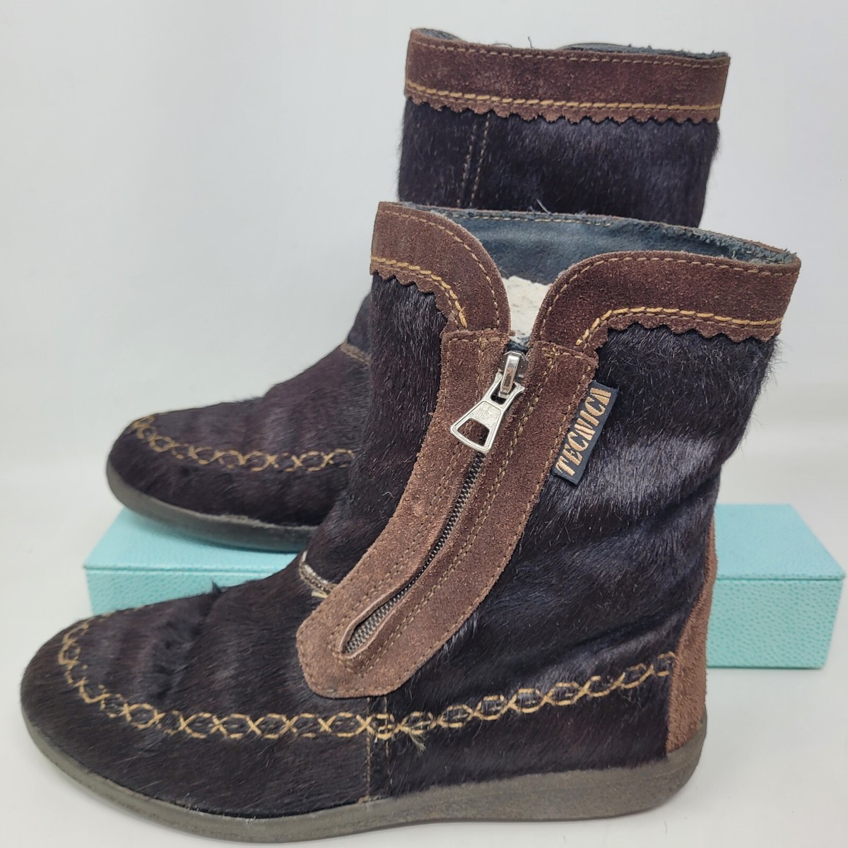 Bottes Tecnica Skandia Femme - Taille 36 (5.5 US), Cuir Noir, Fourrure Chèvre, Après-ski, Occasion Très Bon état