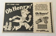 1939 OH HENRY candy cartoon ad ~ RUNAWAY GROOM