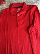 Wonder Nation Kids Long Sleeve Polo Shirt Size XL 14-16 Red School Uniform