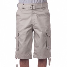 with tags PROCLUB MENS HEAVYWEIGHT TWILL CARGO SHORTS PRO CLUB 6 POCKETS G1N