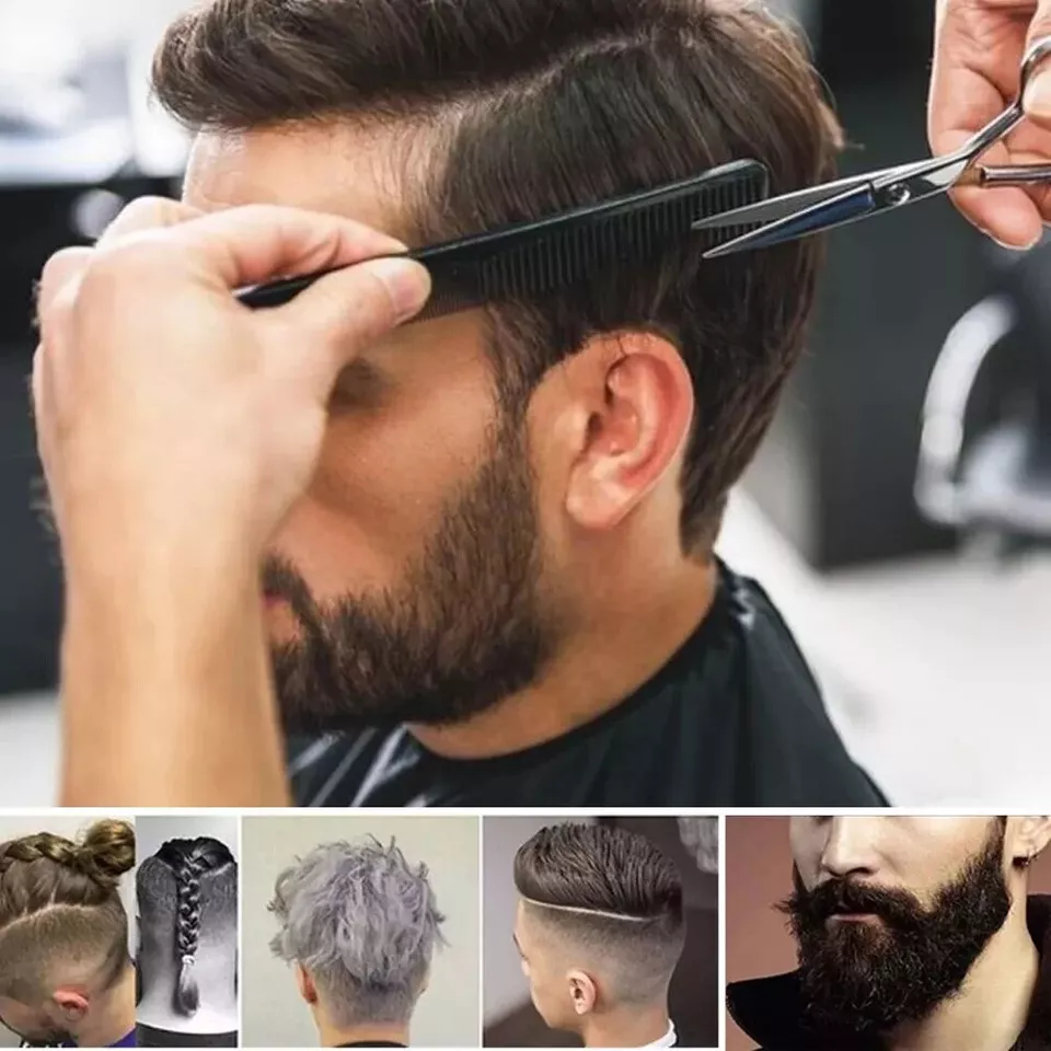 6Pcs Pocket Hair Comb 7" Beard & Mustache Combs for Men's Hair Beard Barber - Image 3 of 4