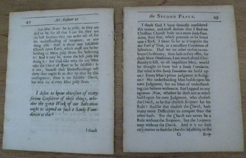 ANSWER TO SOME PAPERS Catholic Church Authority 1686 Ed. Stillingfleet PAMPHLET - Picture 7 of 12