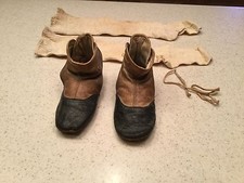 Vintage Used Leather Childrens Shoes Black Tan