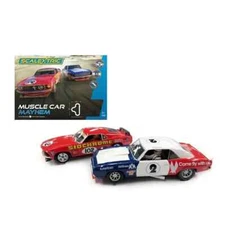 Scalextric - Muscle Car Mayhem Mustang vs Camaro - 1:32 Slot Car Race Set C1449T