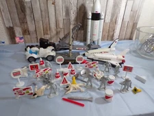 Large NASA space shuttle astronaut toy lot rocket