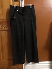 DKNY LINEN LONG CASUAL PANTS  SIZE 6  BLACK 