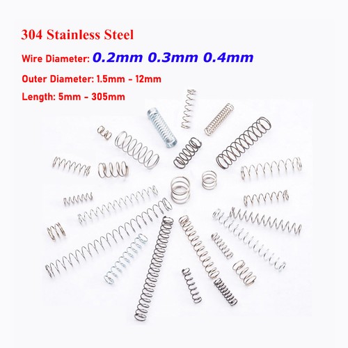 Wire Dia 0.2/0.3/0.4mm Compression Spring 304 Stainless Steel Pressure ...