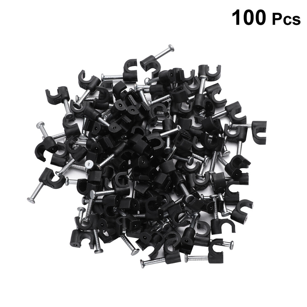 100pcs 4mm Plastic Cable Clip Wire Cord Fastener Telephone Line Tie ...