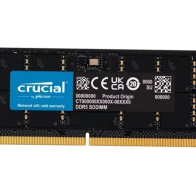 New Crucial 32GB (2X 16GB) DDR5 5600MHZ PC5-44800 SODIMM Memory