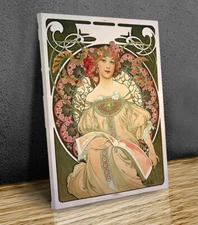 Alphonse Mucha Rêverie mounted canvas print ready to hang