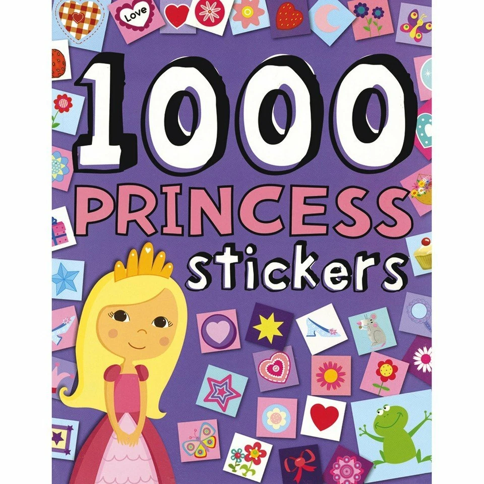 Princess Colouring Book Large Story Inside Girls 1000 stickers 60 Pages A4