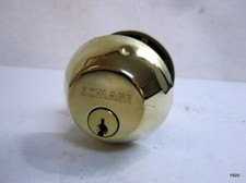 Schlage Deadbolt Double Cylinder Backset Bright Brass MISSING KEY