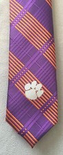 Vintage Skinny Clemson Men's Tie Licensed Neckties Clemson Tigers Neck Ties