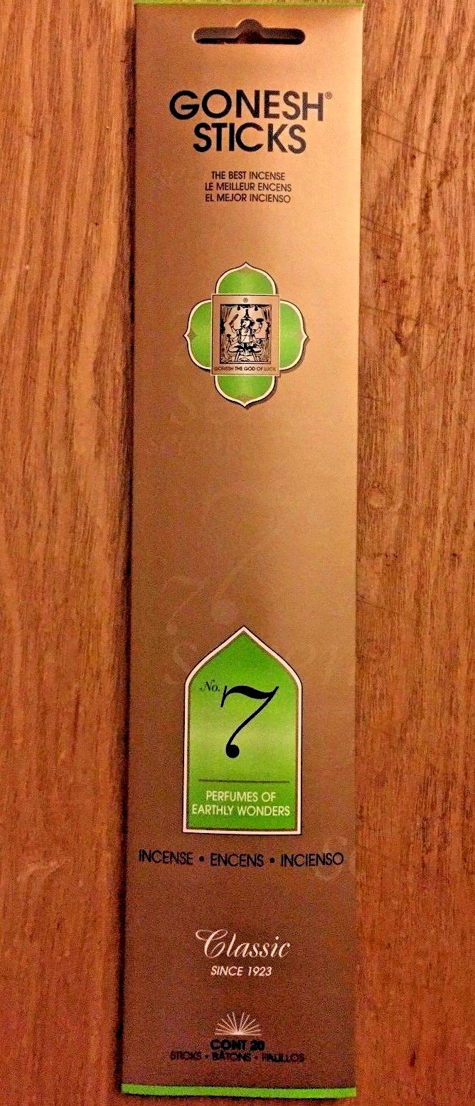 GONESH CLASSIC 7 PERFUME OF EARTHLY WONDERS INCENSE 2 PACK 40 STICKS