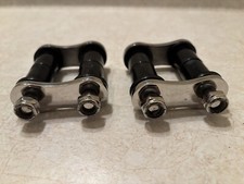POLISHED STAINLESS SPRING SHACKLES FOR 1 3/4" WIDE FRONT LEAF SPRINGS 1932 FORD