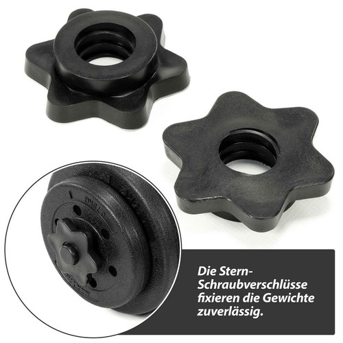 MAXXIVA Kurzhantel Set Zement 2x20kg 12 Gewichte schwarz Sternverschlüsse - Bild 3 von 7