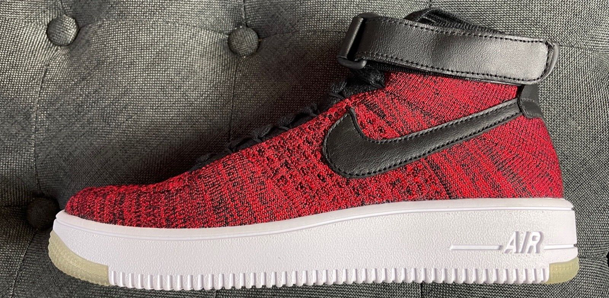 Nike Air Force Ultra Flyknit Mid University Red Sz men