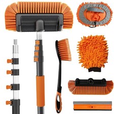 18FT Reach Car Wash Brush with Long Handle - Car Cleaning Kit with 3-12FT Ext...