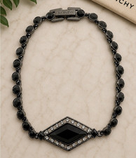 Givenchy Hematite Tone Jet Stone Line Bracele...
