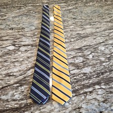 Lot of two Boys/Youth Chaps Neck Tie Striped Navy 100 Polyester One Size