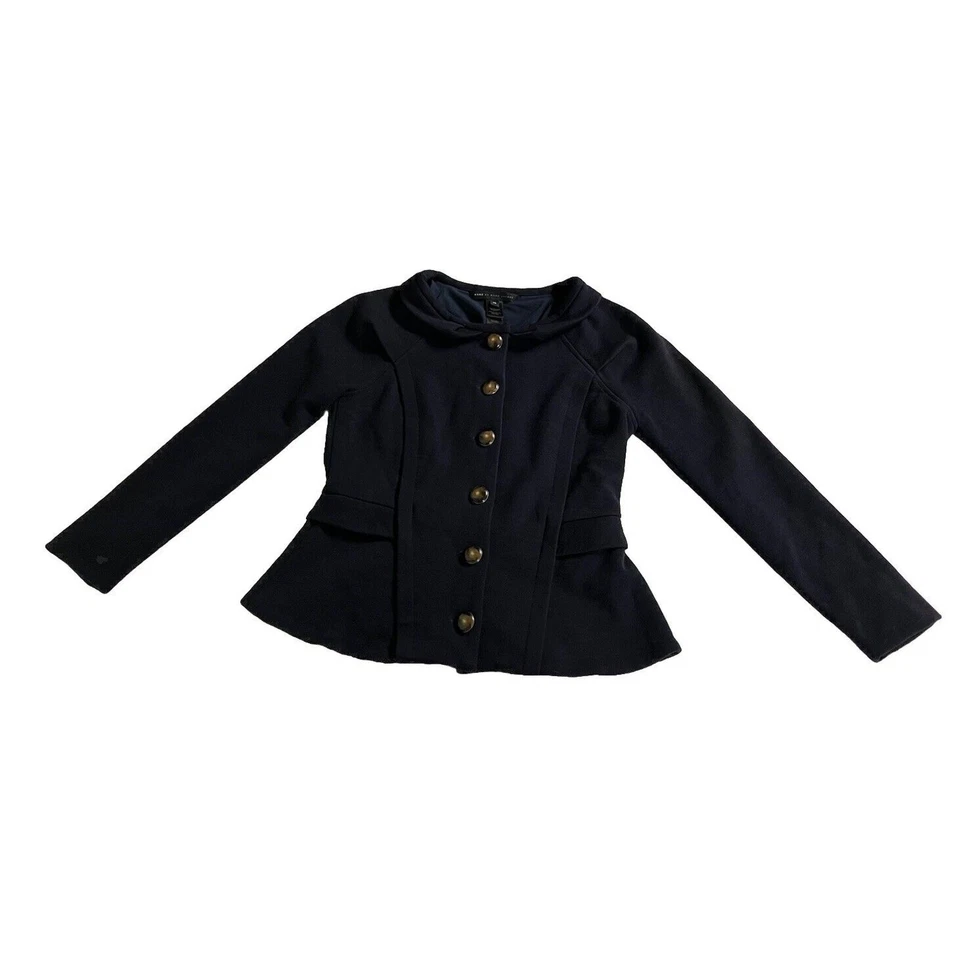 Blazer Abrigo Militar Marc by Marc Jacobs Mezcla Lana Azul Marino Talla XS Preppy Foto 3 de 4