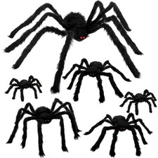 6 Pcs Large Scary Halloween Spider Decorations for Outdoor Yard Party Decor