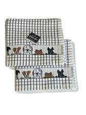 Poli-Dri Cotton Tea Towel Kitchen Towel Dogs by Samuel Lamont PACK OF 2 New