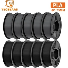 TECBEARS PLA 10KG Black&Gray 3D Printer Filament 1.75mm No Bubbles Entry Level