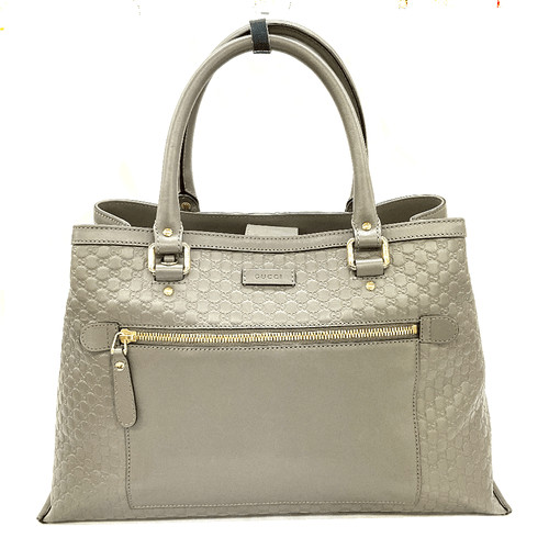N Gucci Handbag 510291 Gray Gold Hardware Brand Bag Tote Ladies Used Item