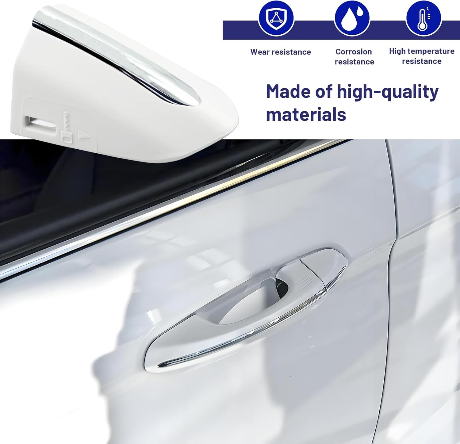 Door Handle Key Bezel Cover Cap Front Left Exterior Compatible with Fusion 2