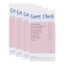 4 Pack Pink Guest Checks Books for Servers, Server 4 Pack/200 Sheet,