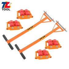 4 Pcs Heavy Duty Machinery Skates Dolly 6T/13200Lbs With Handle 360&deg; Rotation