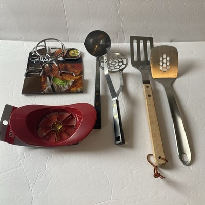 Kitchen Tool Lot Apple Slicer Beer Chicken Roaster Ladle Masher Grill Spatulas
