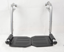 Silver Wheelchair Footrests Pair Adjustable Swing Away Foot Plates