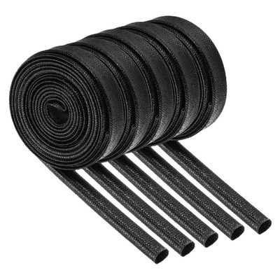 Meccanixity 5Pcs Wire Insulation Braid Fire Sleeve9.8Ft-7Mm Id Black High Temp